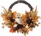 24" Fall Door Wreath with Lights Cute Owl for Harvest Porch Decor in Orange Autumn Maple Leaf Wreath for Indoor Window Halloween Thanksgiving Decorations